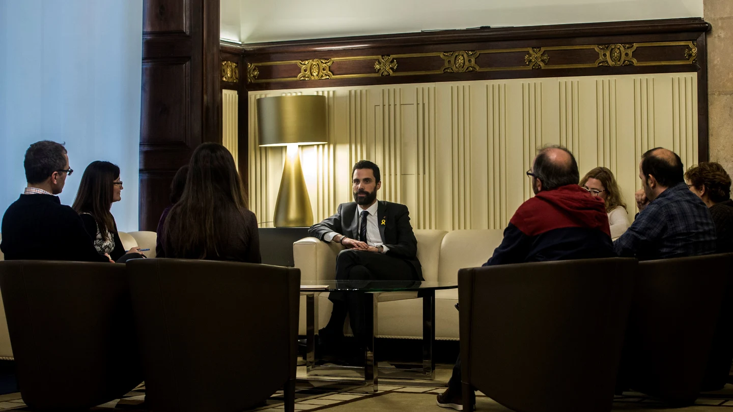 Roger Torrent con representantes de ''Som Escola'' Roger Torrent con representantes de ''Som Escola''