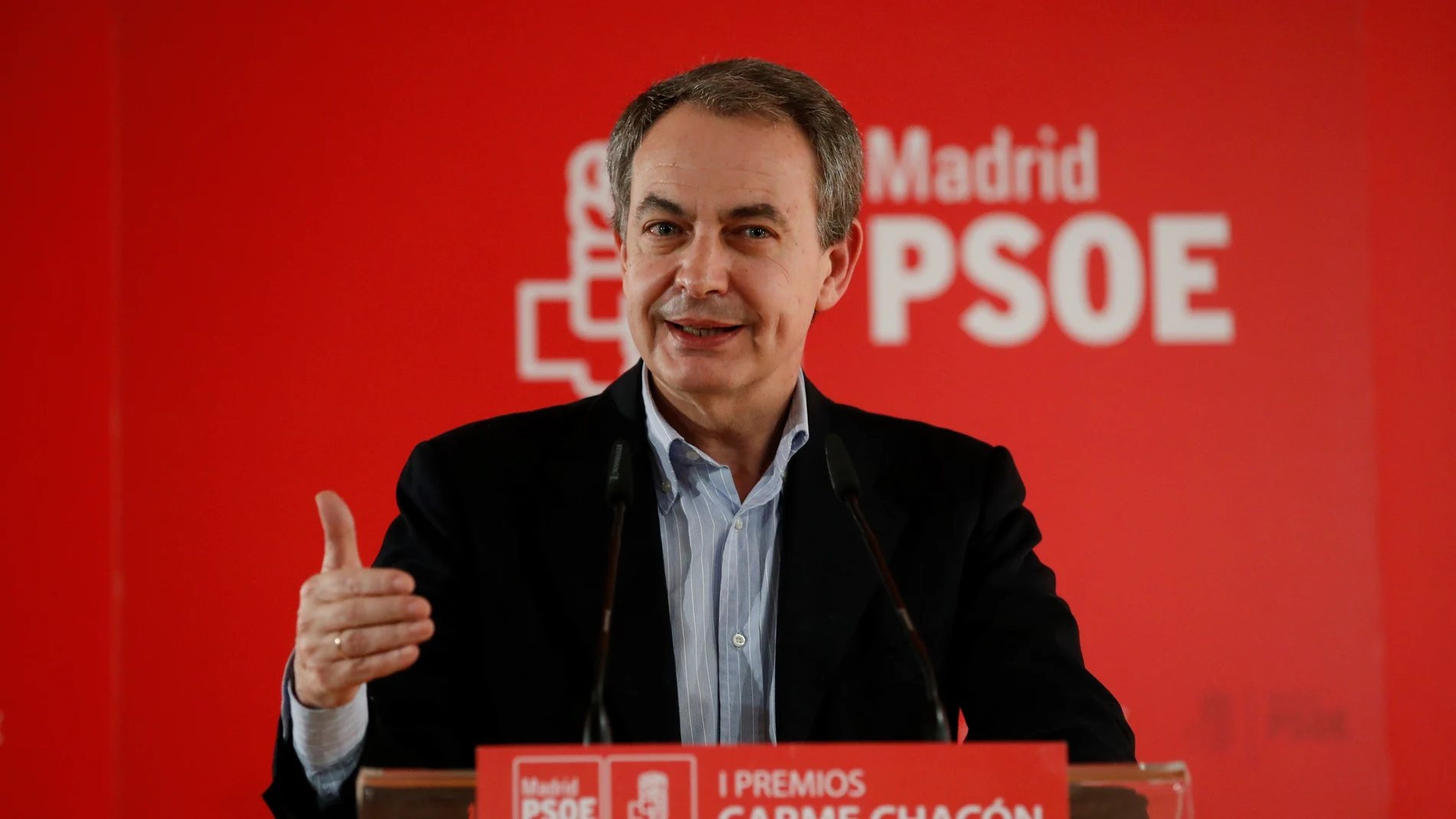 José Luis Rodríguez Zapatero durante la entrega de los Premios Carme Chacón