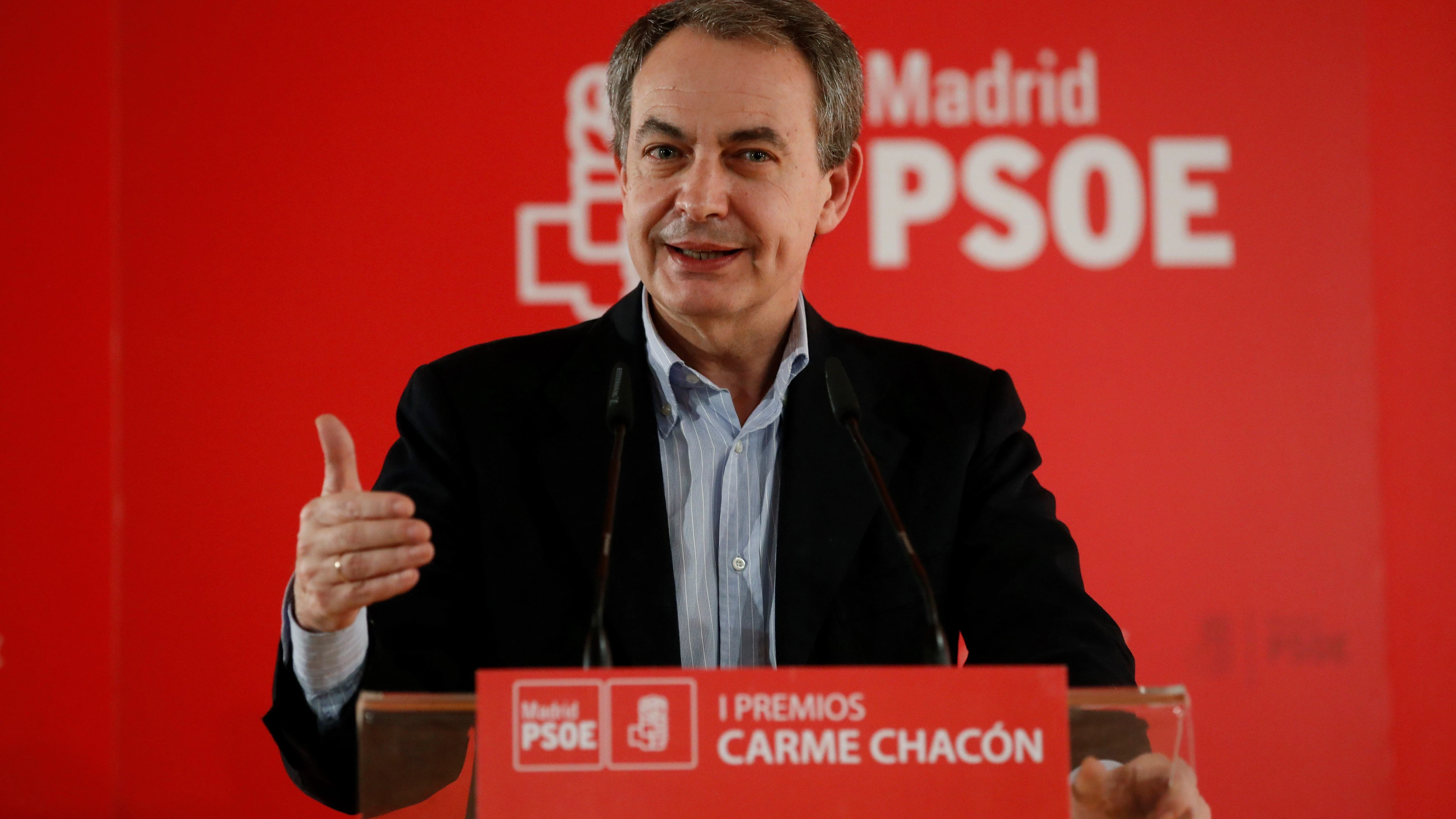 José Luis Rodríguez Zapatero durante la entrega de los Premios Carme Chacón