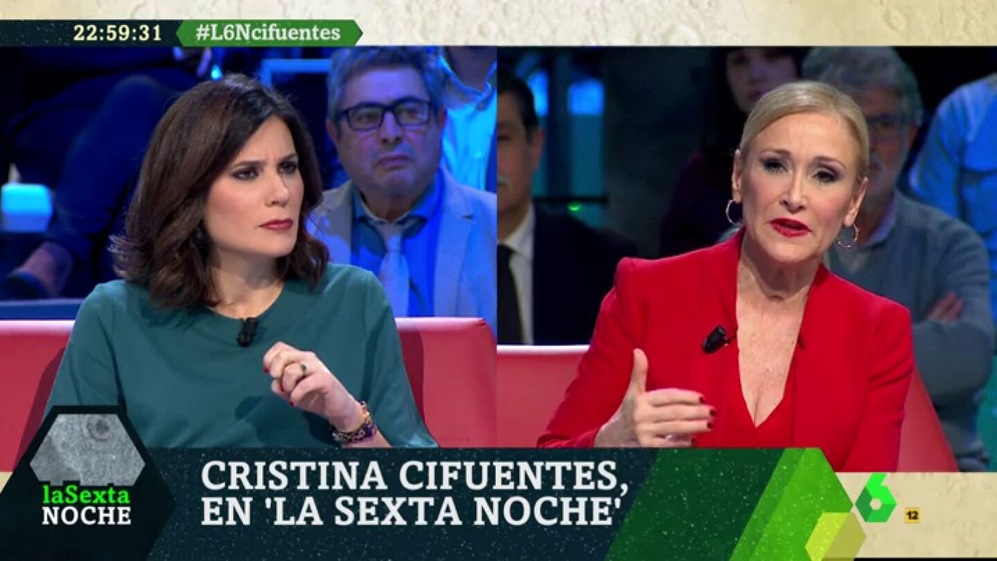 Mar&iacute;a Llapart pregunta a Cristina Cifuentes en laSexta Noche