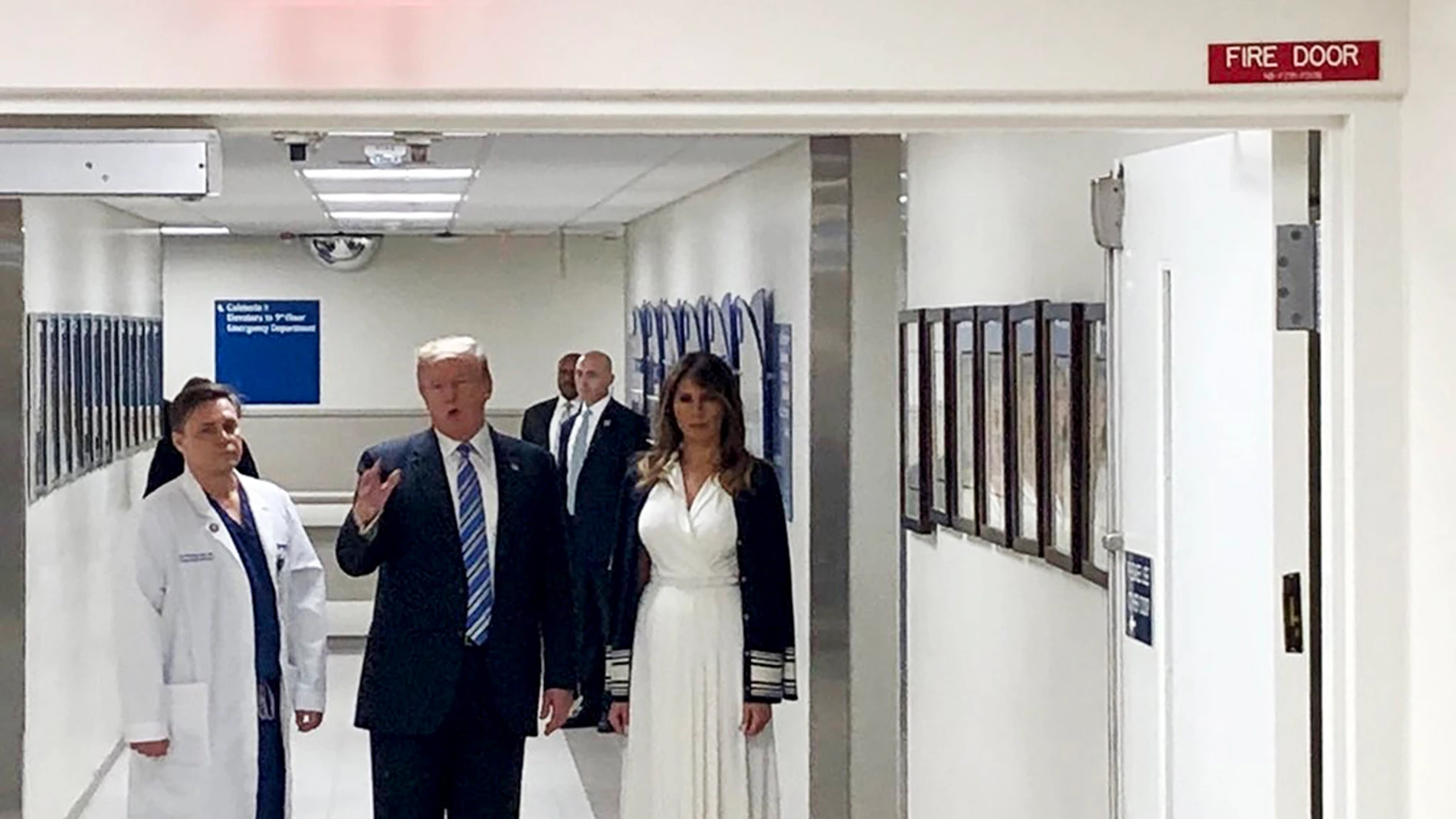Donald Trump y Melania Trump en el hospital de Florida