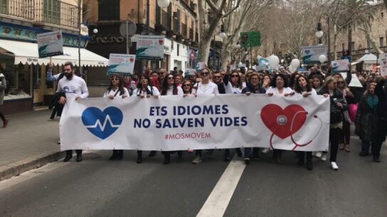 Manifestantes de 'Mos Movem' en Palma 