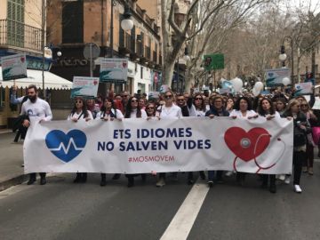 Manifestantes de 'Mos Movem' en Palma Manifestantes de 'Mos Movem' en Palma