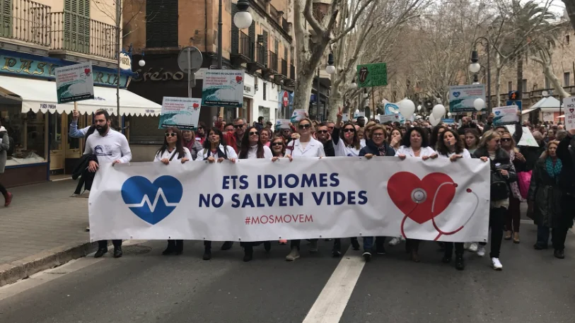 Manifestantes de 'Mos Movem' en Palma 