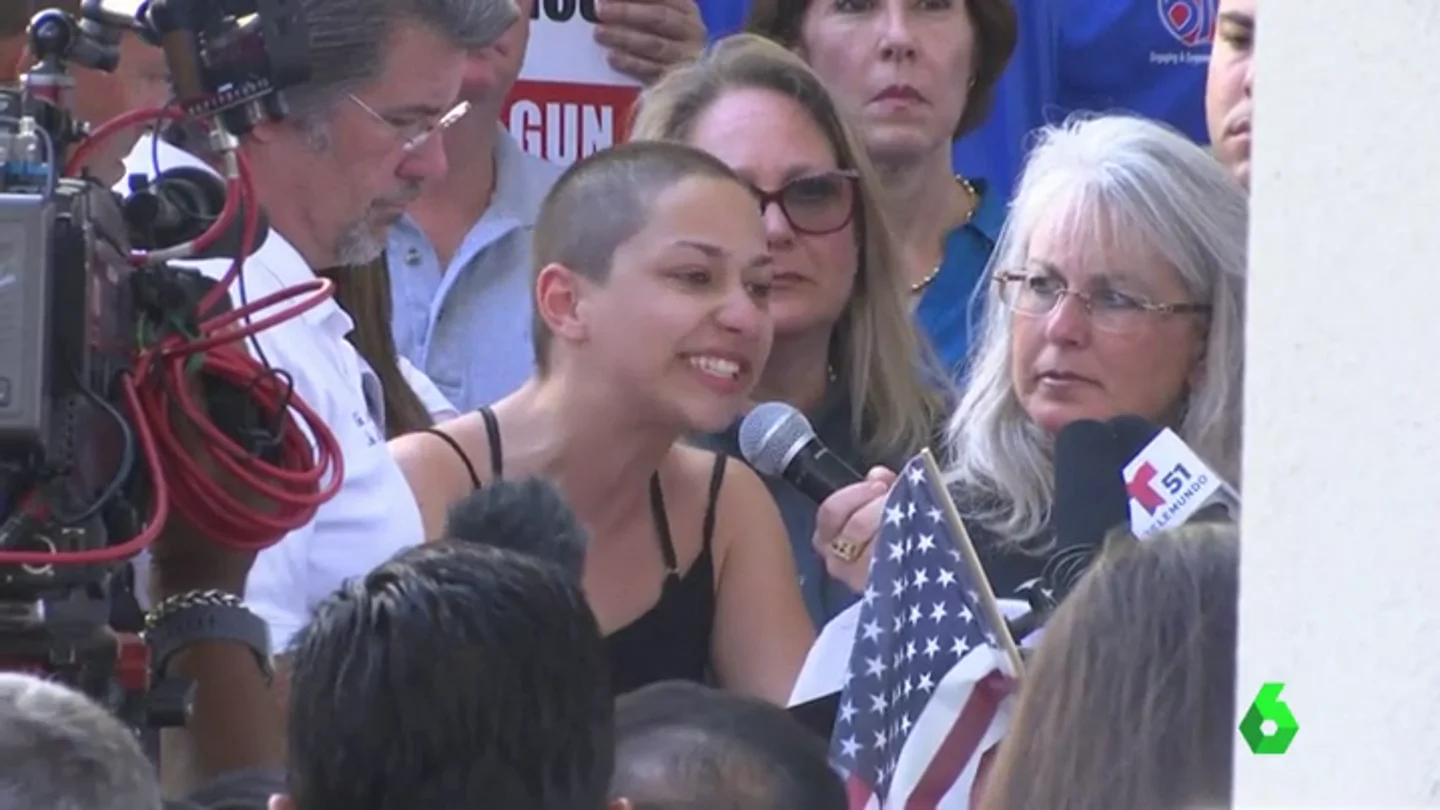 Emma Gonzalez, durante su discurso Emma Gonzalez, durante su discurso