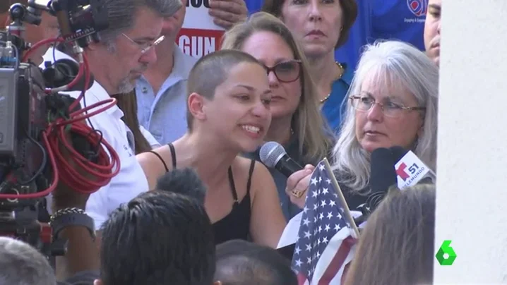 Emma Gonzalez, durante su discurso