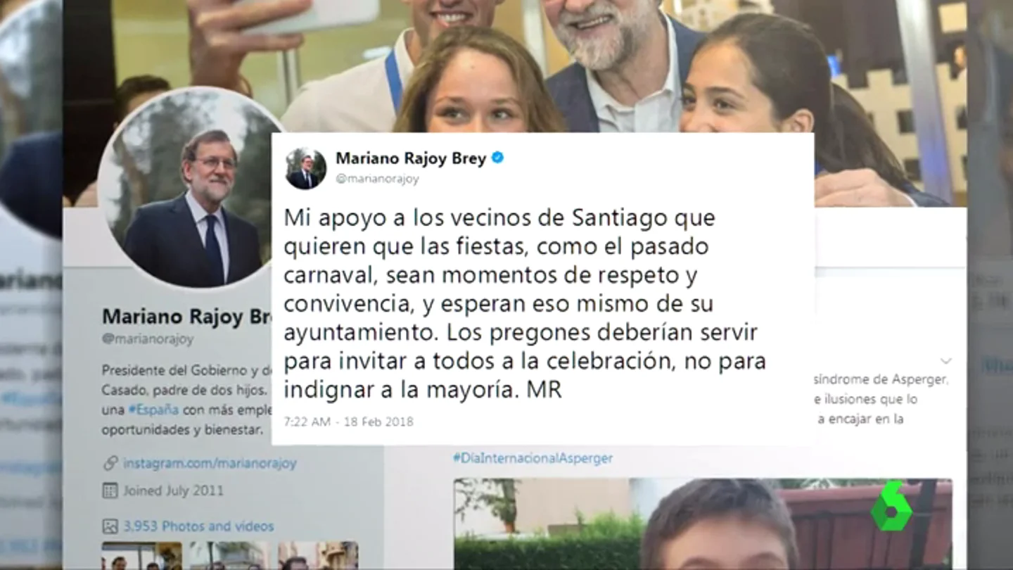 Mariano Rajoy pide no "indignar a la mayoría" tras la polémica en el pregón del carnaval de Santiago Mariano Rajoy pide no "indignar a la mayoría" tras la polémica en el pregón del carnaval de Santiago