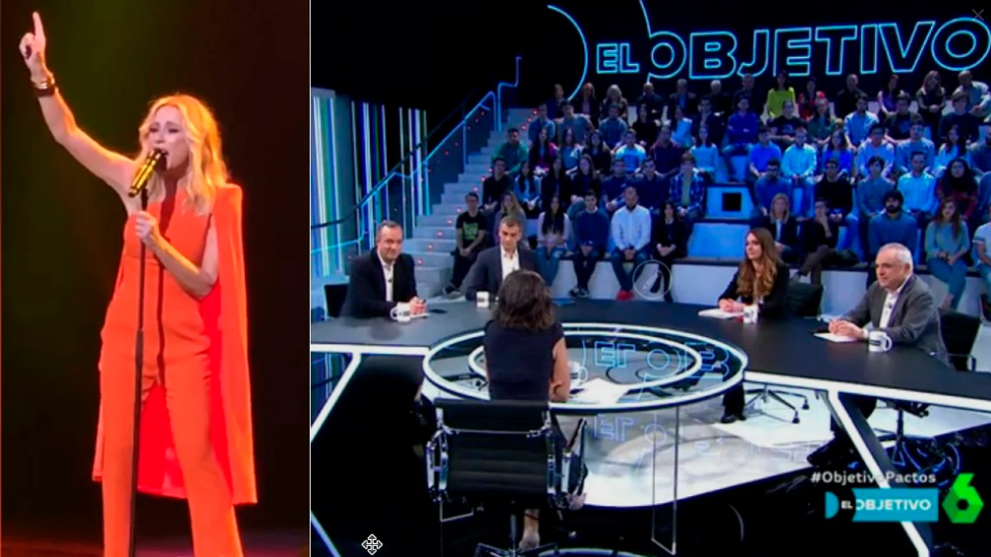 Toni Cantó, Rafael Simancas, Noelia Vera y Francisco Martínez hablan sobre el himno de Marta Sánchez en El Objetivo Toni Cantó, Rafael Simancas, Noelia Vera y Francisco Martínez en El Objetivo