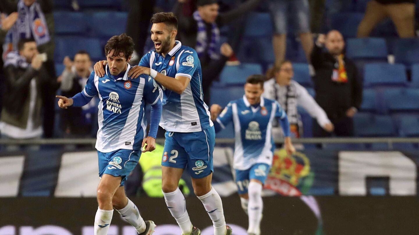 Granero celebra su gol con el Espanyol