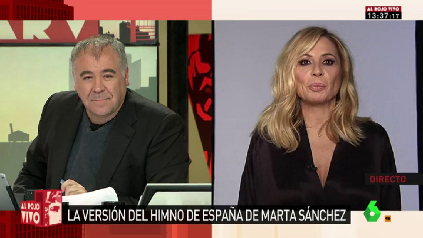 Marta S&aacute;nchez, sobre su versi&oacute;n del himno de Espa&ntilde;a: "No tiene intenci&oacute;n pol&iacute;tica. Solo quiero que esta letra emocione y una"