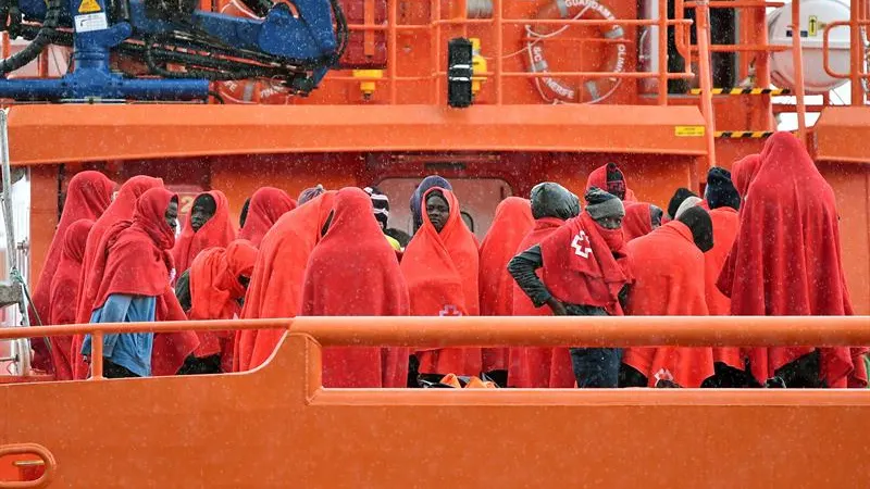 Llegada al puerto de Almería de un grupo de migrantes, en una imagen de archivo.