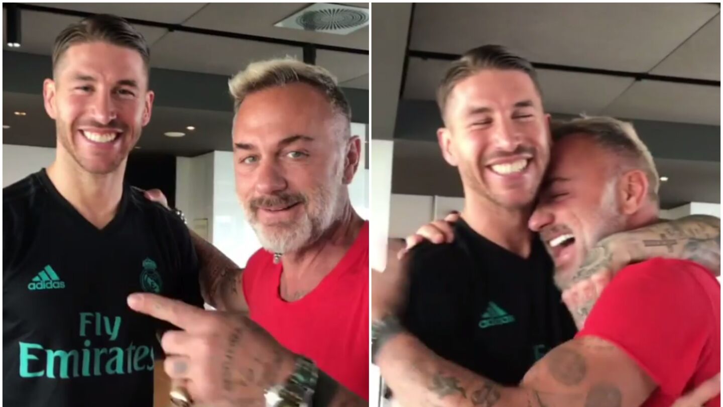Sergio Ramos bromea con Gianluca Vacchi