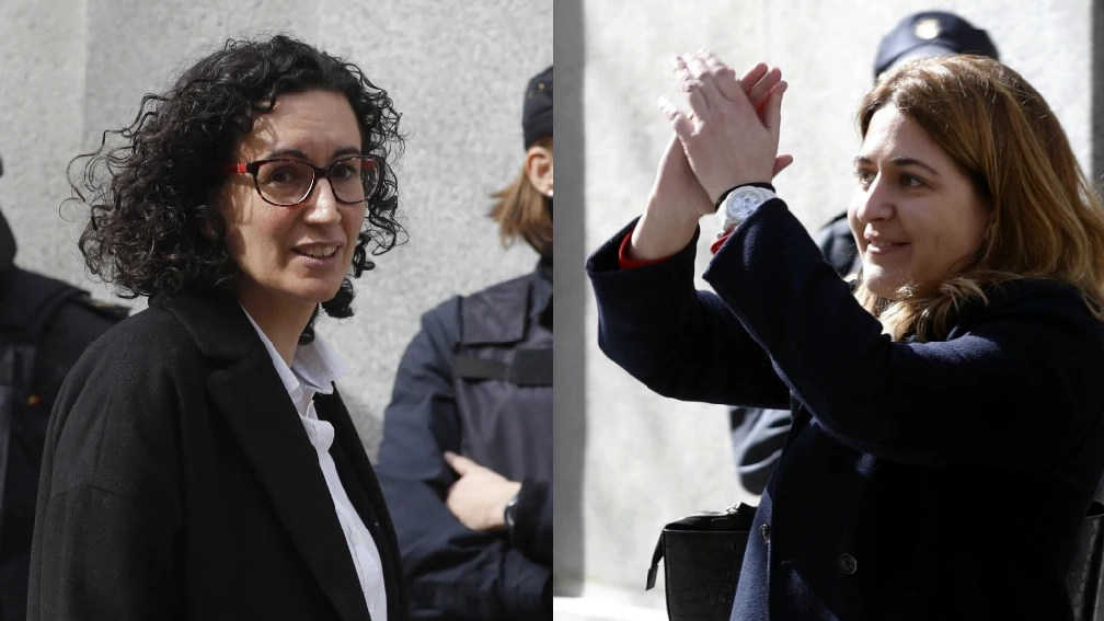 Marta Rovira y Marta Pascal tras declarar ante el juez