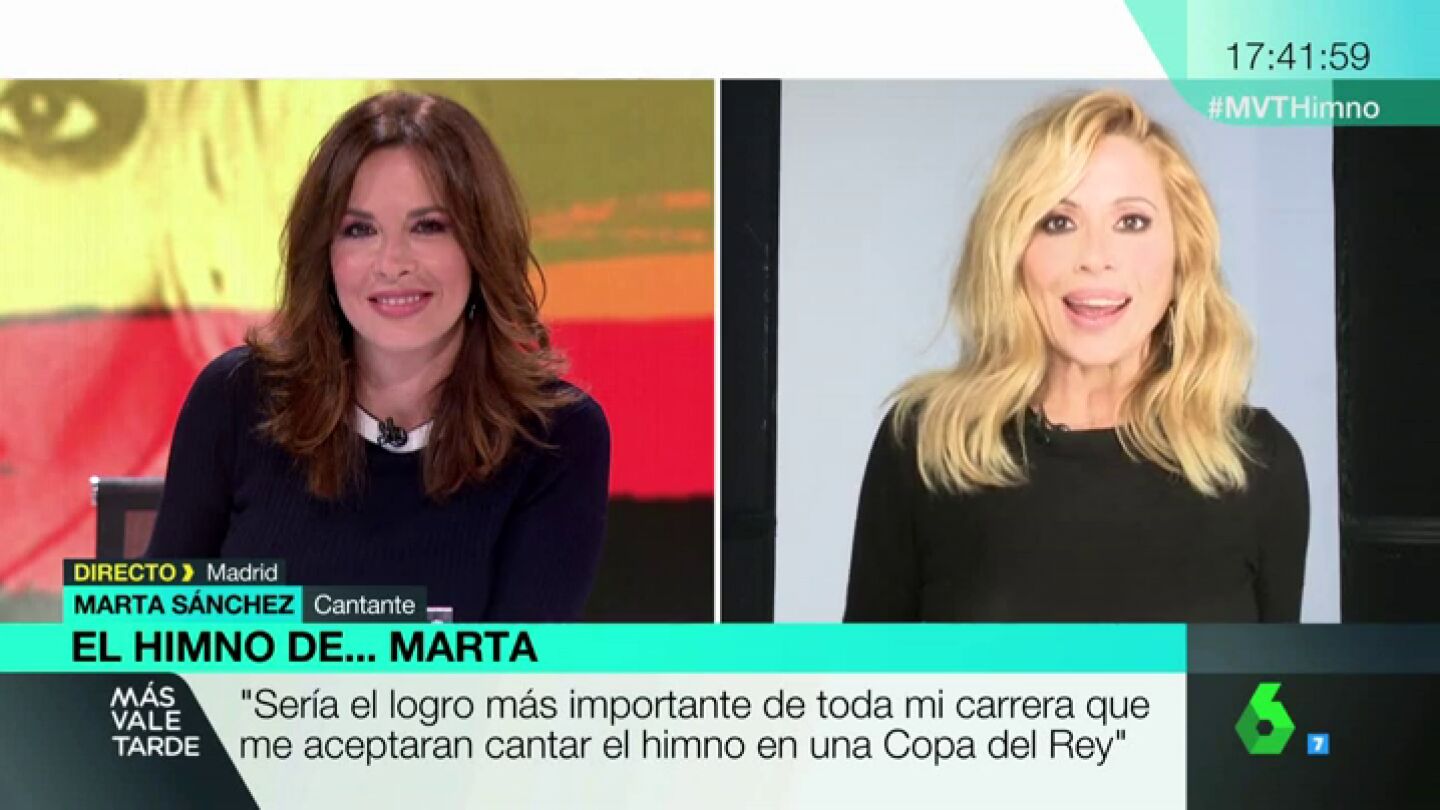 Marta S&aacute;nchez, sobre su versi&oacute;n del himno de Espa&ntilde;a: "He intentado que suene m&aacute;s dulce; menos marcha y m&aacute;s balada"