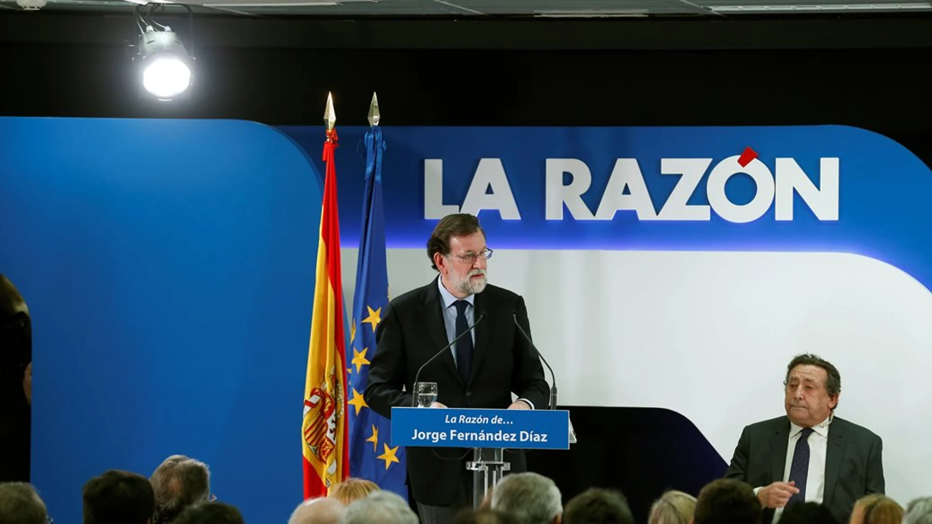 Mariano Rajoy en un acto de La Razón