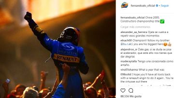 Publicación de Fernando Alonso en su instagram