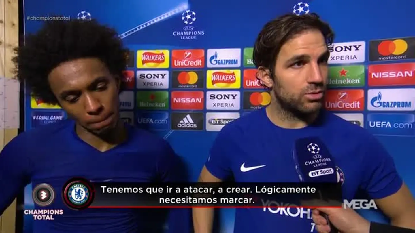 Cesc, junto a Willian tras el Chelsea-Barça Cesc, junto a Willian tras el Chelsea-Barça