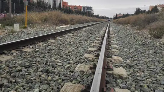 Imagen de archivo de unas vías de tren Imagen de archivo de unas vías de tren