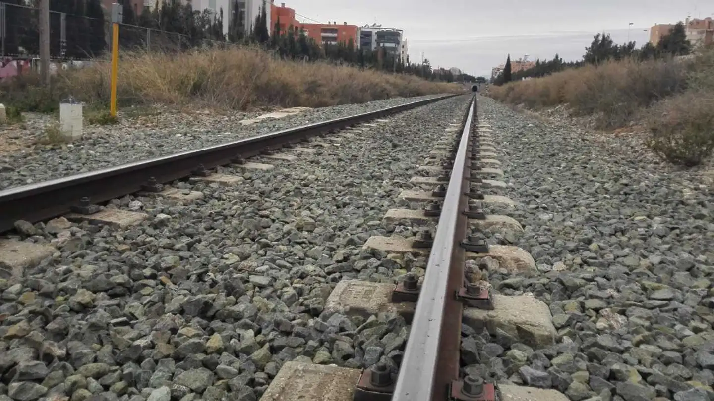 Imagen de archivo de unas vías de tren Imagen de archivo de unas vías de tren