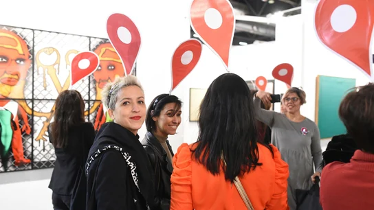 Acción feminista con 'geolocalizadores' en ARCO Acción feminista con 'geolocalizadores' en ARCO