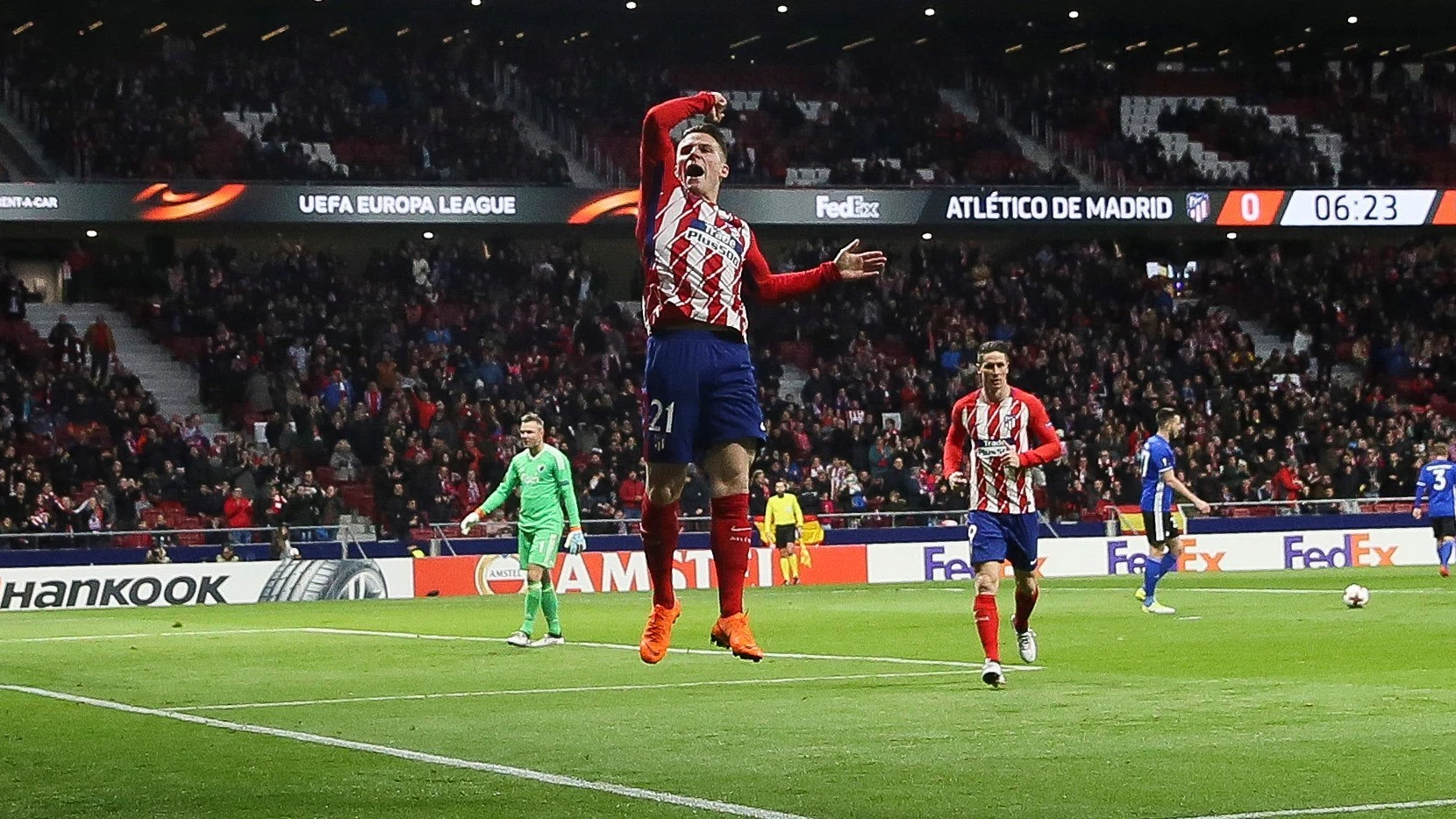 Gameiro celebra el 1-0 ante el Copenhague