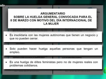Argumentario del PP sobre la huelga feminista del 8M Argumentario del PP sobre la huelga feminista del 8M
