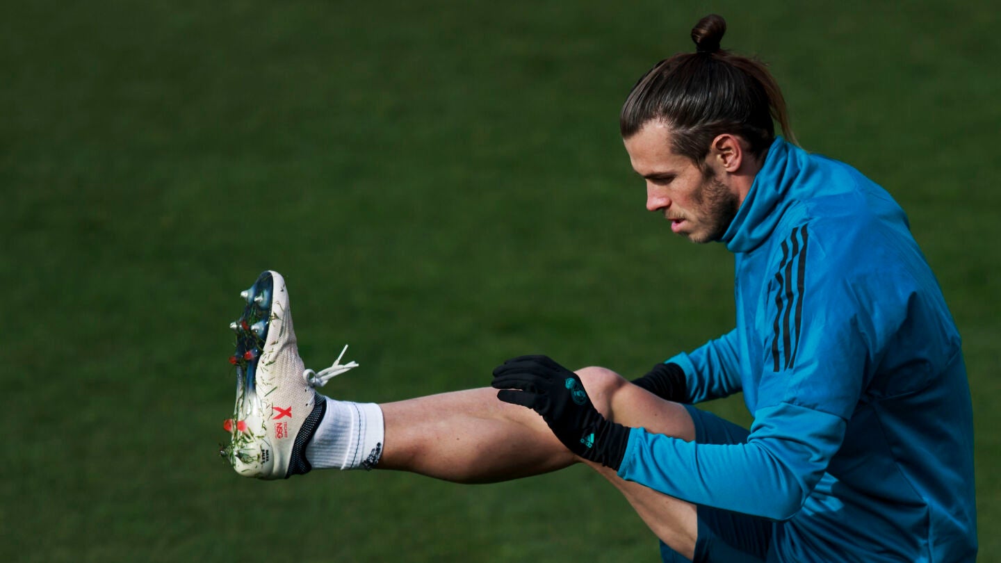 Gareth Bale, en un entrenamiento del Real Madrid