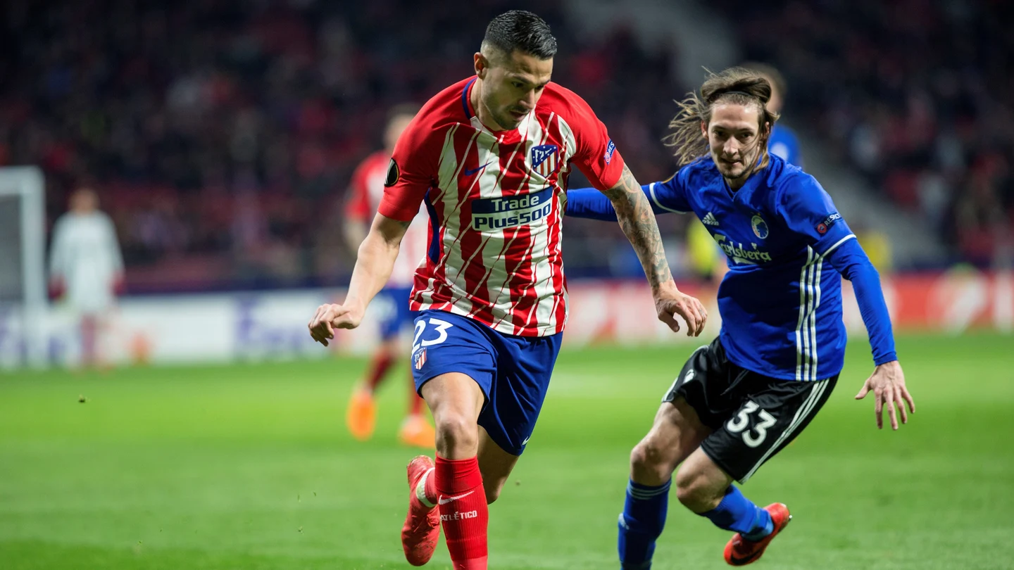 Vitolo, durante el partido contra el Copenhague Vitolo, durante el partido contra el Copenhague
