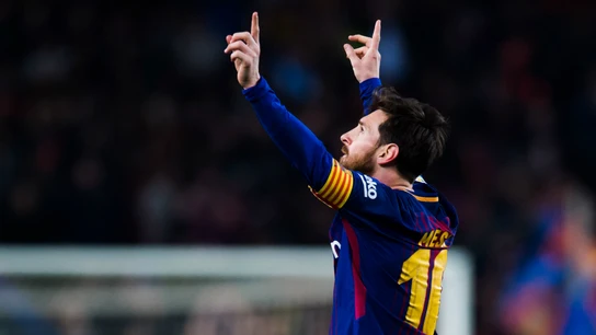 Messi celebra un gol con el Barcelona Messi celebra un gol con el Barcelona
