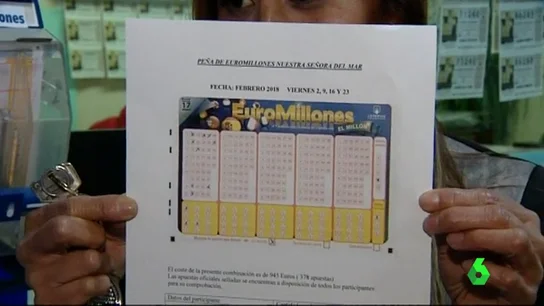 La apuesta de Euromillones de la peña La apuesta de Euromillones de la peña