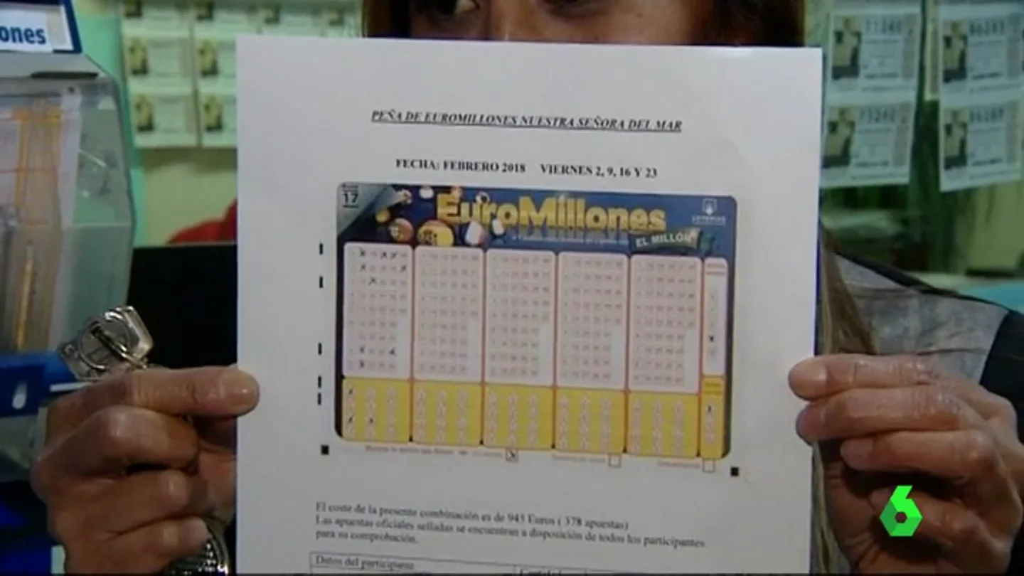 La apuesta de Euromillones de la peña La apuesta de Euromillones de la peña