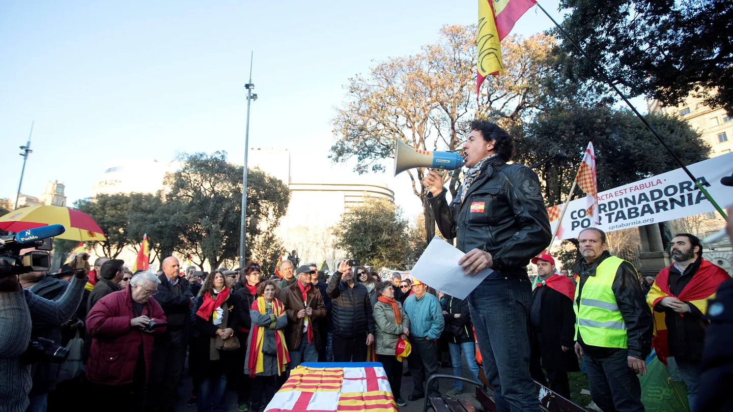Álvaro de Marichalar en una concentración convocada por la Coordinadora por Tabarnia en la plaza de Cataluña de Barcelona Álvaro de Marichalar en una concentración convocada por la Coordinadora por Tabarnia en la plaza de Cataluña de Barcelona