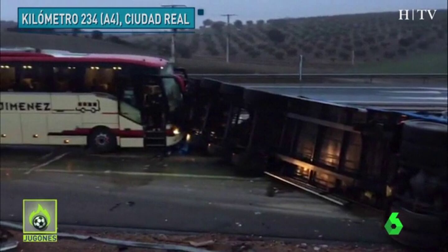El R&iacute;os Renovables sufre un accidente con su autob&uacute;s