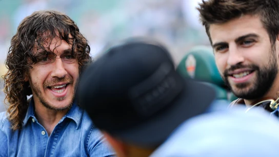 Puyol y Piqué, antes de un partido Puyol y Piqué, antes de un partido