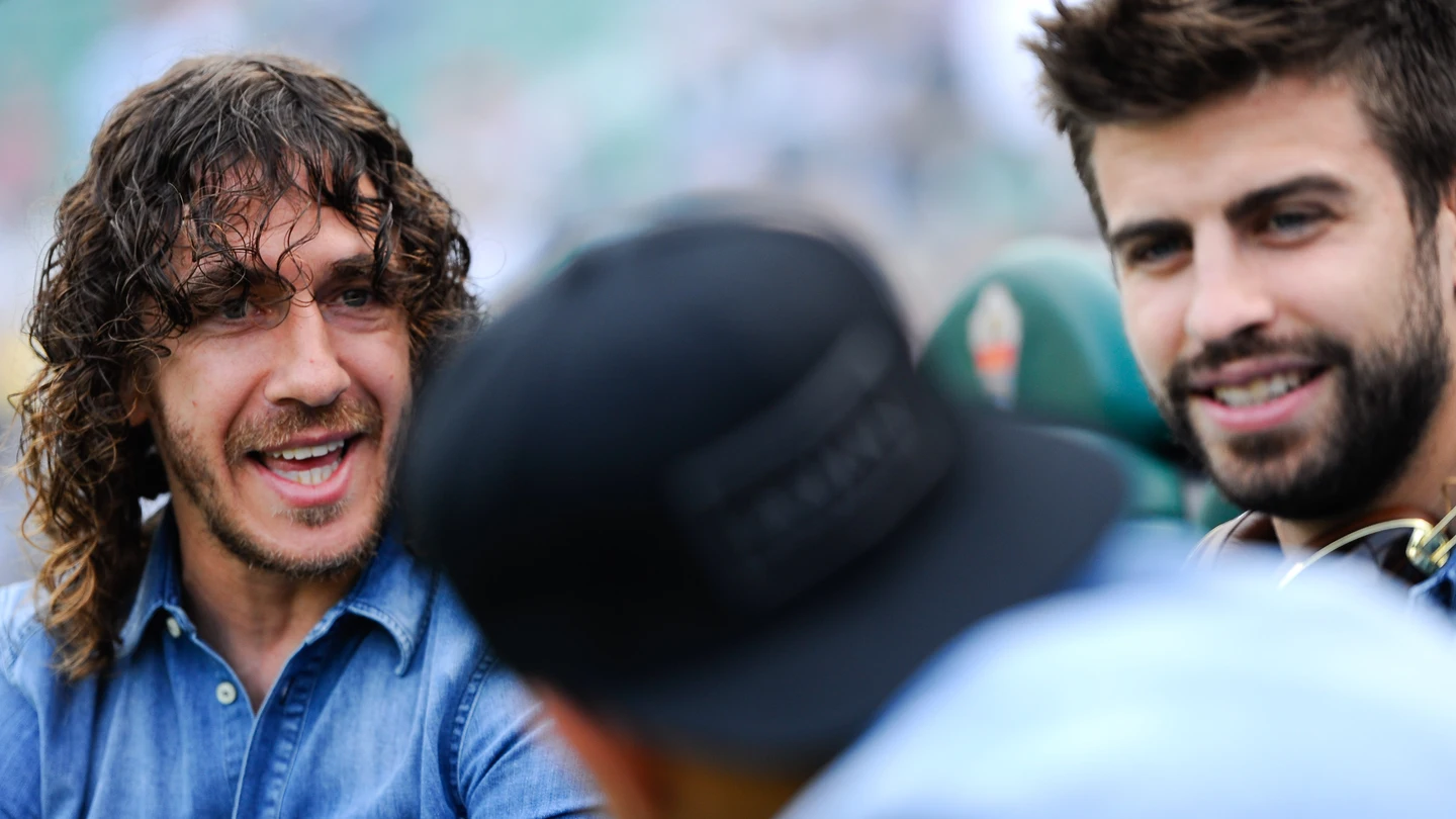 Puyol y Piqué, antes de un partido Puyol y Piqué, antes de un partido