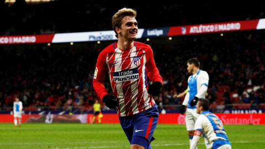 Antoine Griezmann celebra uno de sus goles en el Wanda Metropolitano