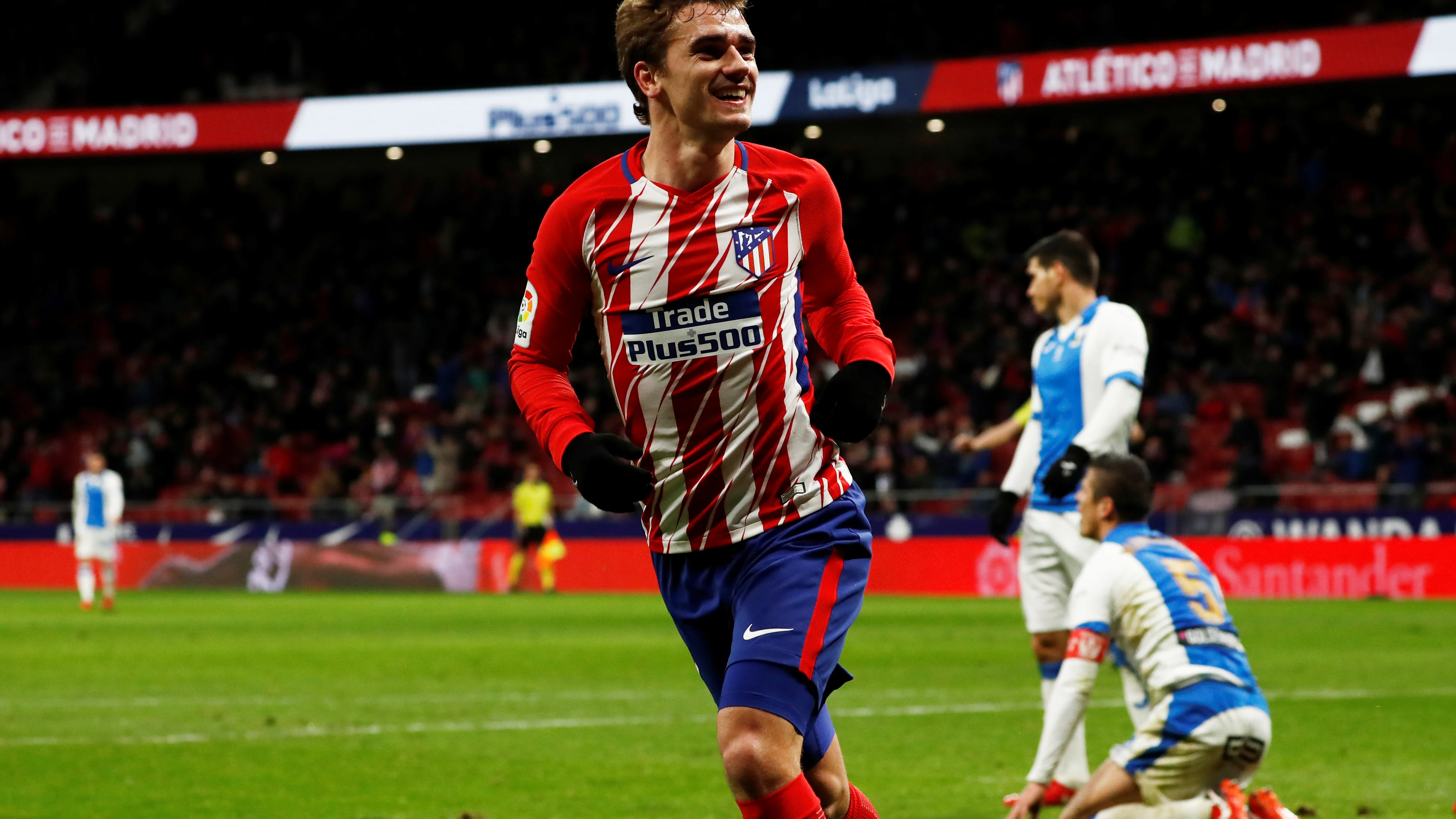 Antoine Griezmann celebra uno de sus goles en el Wanda Metropolitano