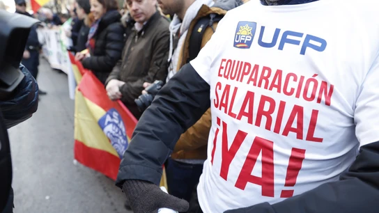 Miembros de los sindicatos policiales y asociaciones de la Guardia Civil durante una concentración Miembros de los sindicatos policiales y asociaciones de la Guardia Civil durante una concentración