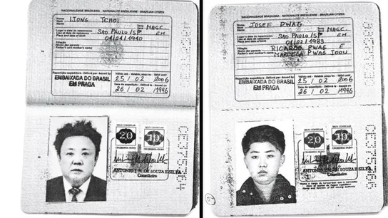 Pasaporte brasileño de Kim Jong-il y Kim Jong-un Pasaporte brasileño de Kim Jong-il y Kim Jong-un