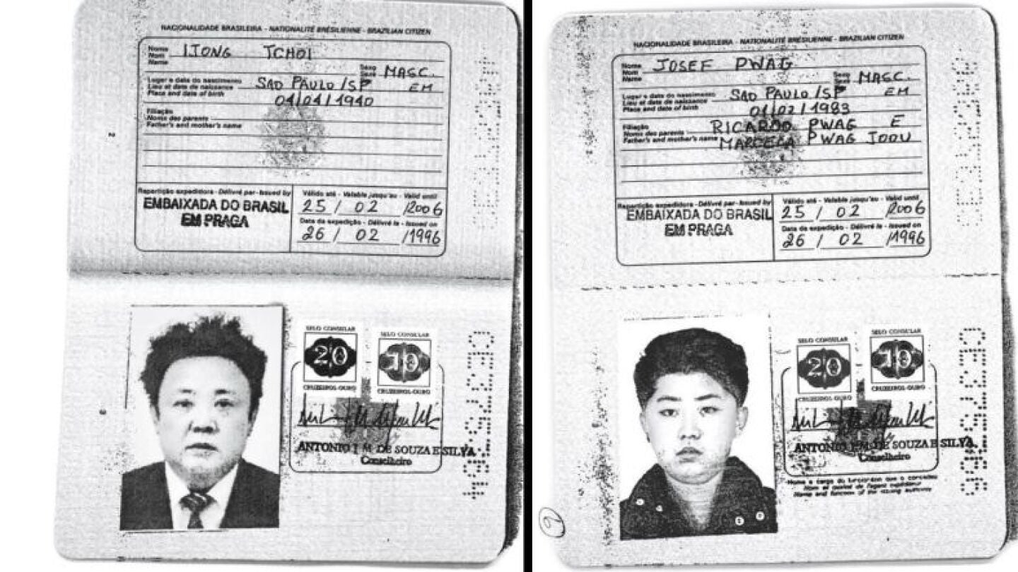 Pasaporte brasile&ntilde;o de Kim Jong-il y Kim Jong-un