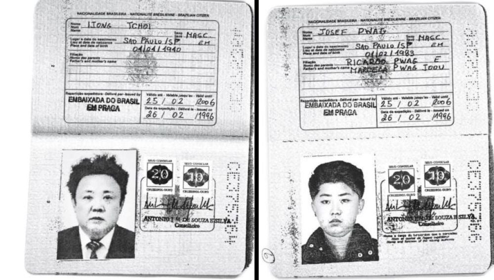 Pasaporte brasileño de Kim Jong-il y Kim Jong-un