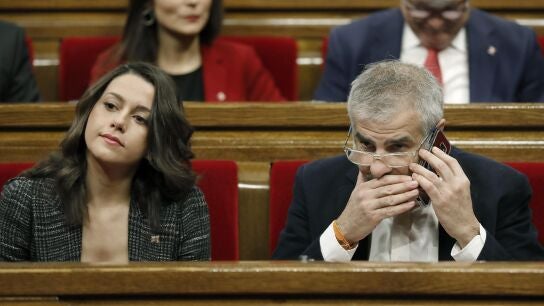 Los diputados de Ciutadans, In&eacute;s Arrimadas y Carlos Carrizosa