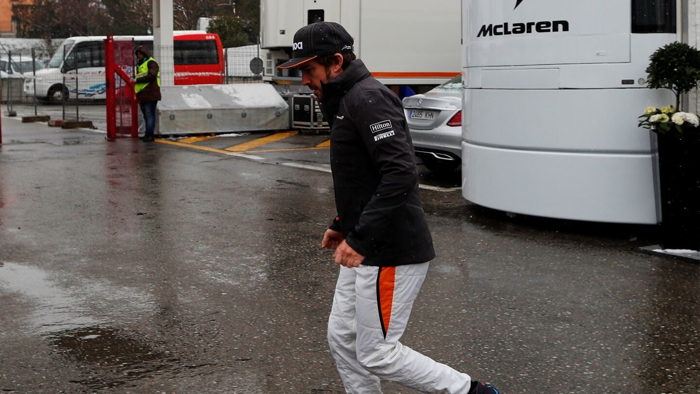 Fernando Alonso, en el circuito de Montmel&oacute;