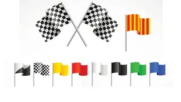 Las diferentes banderas que pueden ver los pilotos de Fórmula 1 en durante una carrera.