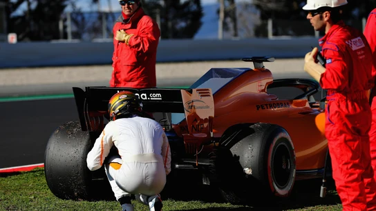 Vandoorne ve la parte trasera del McLaren Vandoorne ve la parte trasera del McLaren