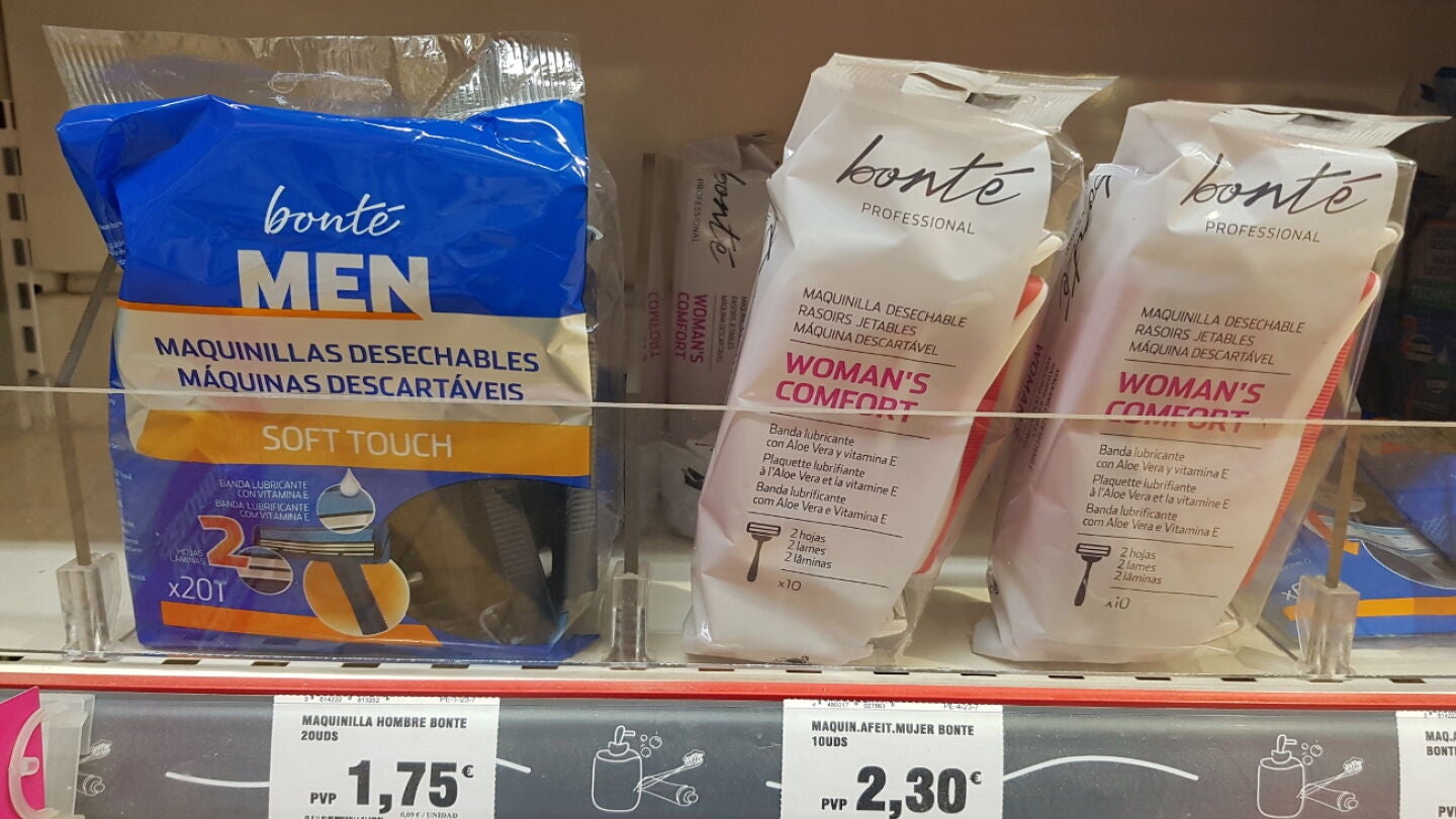 Diferencia de precios entre maquinillas de hombre y de mujer