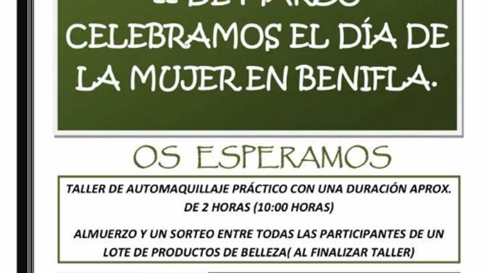 Cartel promocional de Beniflá para el Día de la Mujer Cartel promocional de Beniflá para el Día de la Mujer