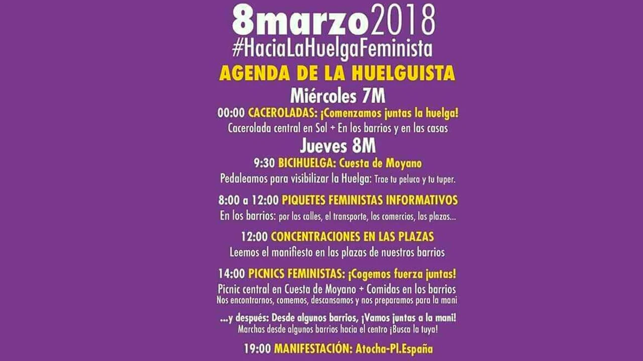 Agenda para la huelga feminista del 8 de marzo