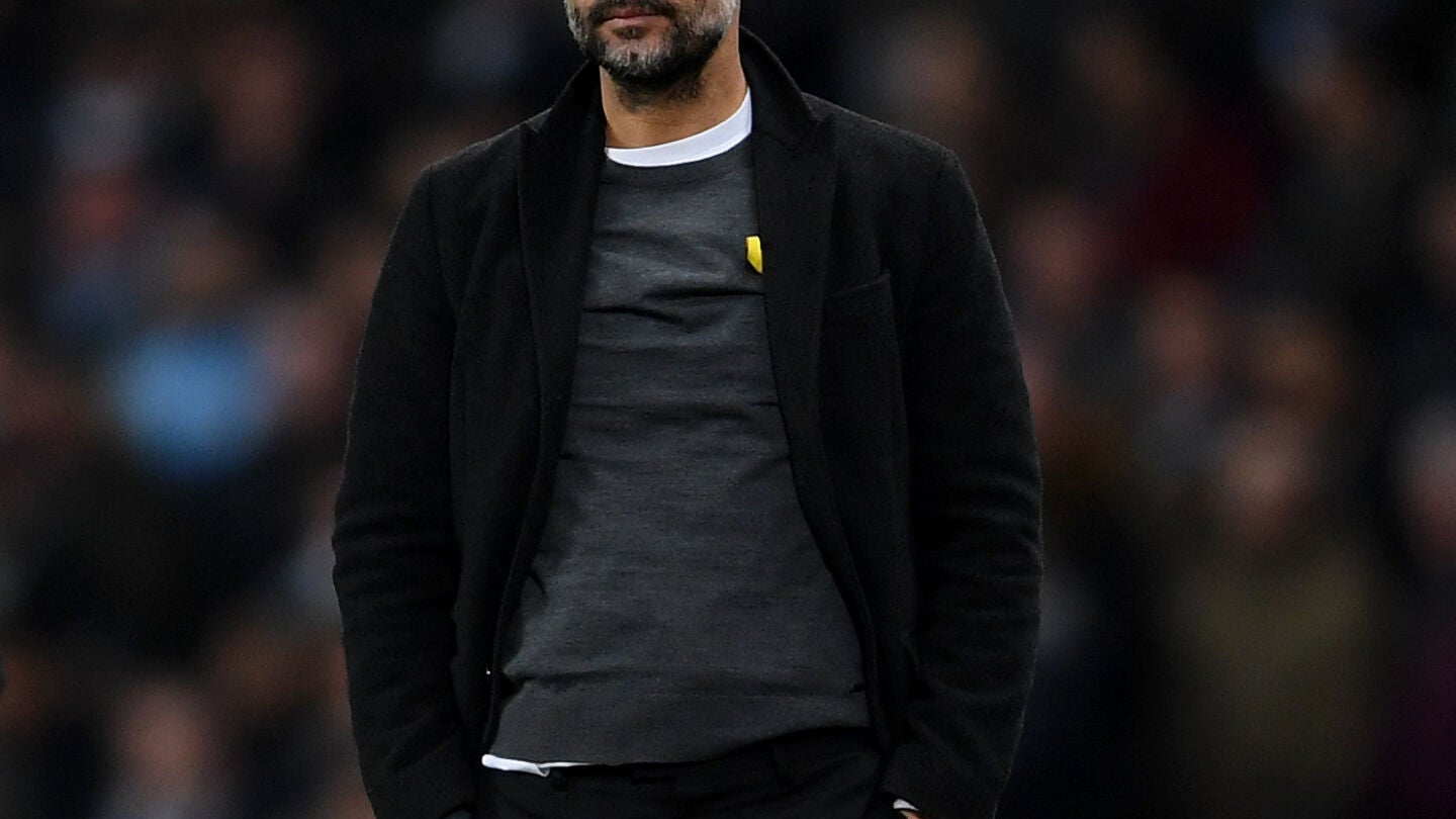 Pep Guardiola, durante el partido ante el Basilea