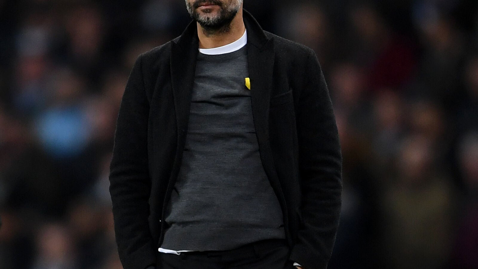 Pep Guardiola, durante el partido ante el Basilea